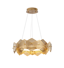 Bethel International Canada GL505C25G - 1-Light Brass Halo Ring Chandelier With Acrylic Diffusers